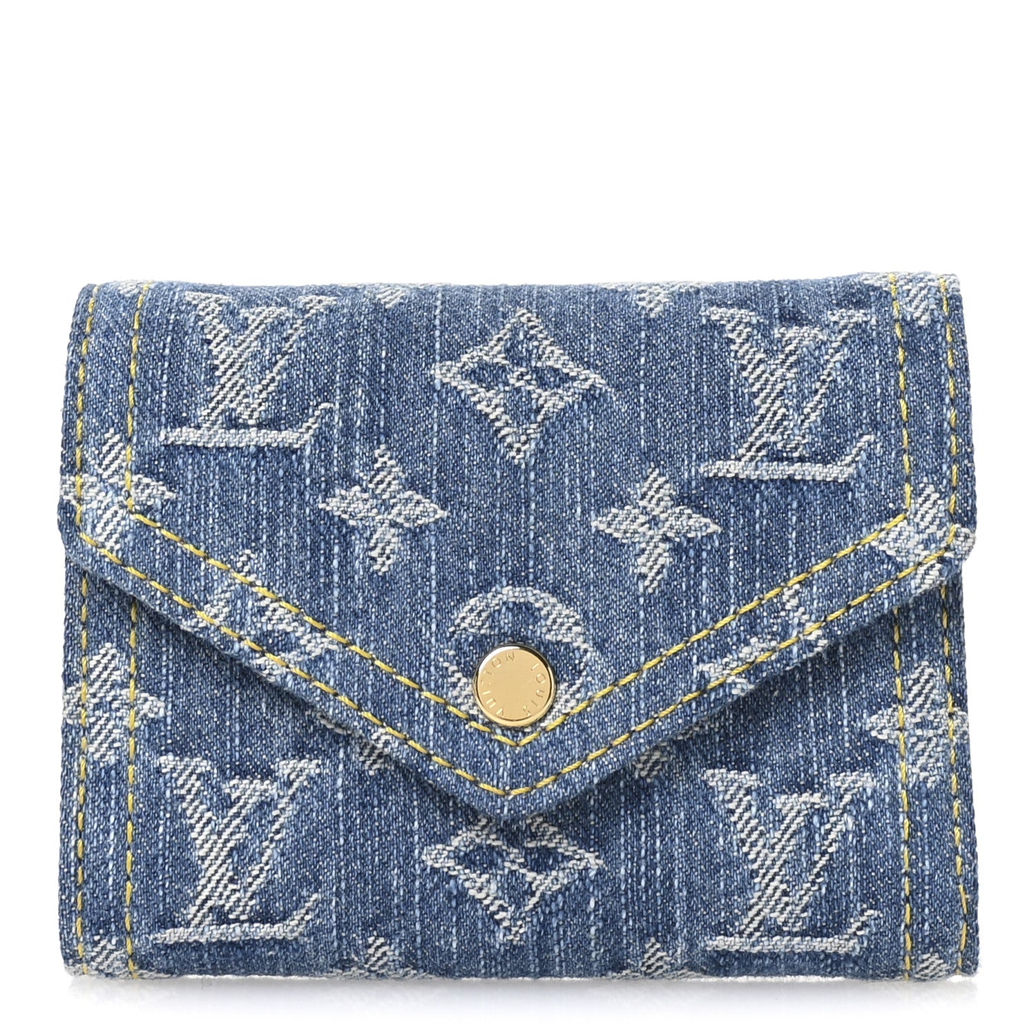 Louis Vuitton Denim Monogram Jacquard Victorine Wallet Blue 1 of 6