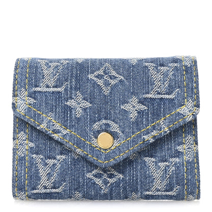 Louis Vuitton Denim Monogram Jacquard Victorine Wallet Blue 1 of 6