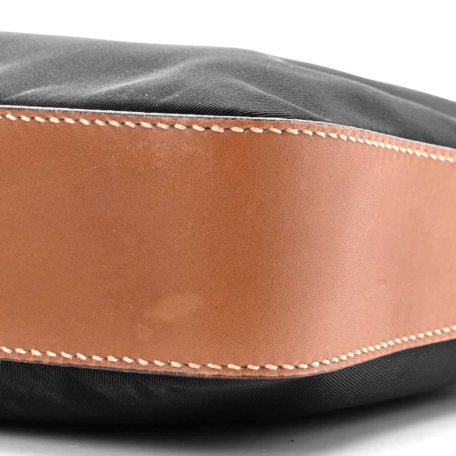 Prada Tessuto Nylon Calfskin Shoulder Bag Black Brown 9 of 9