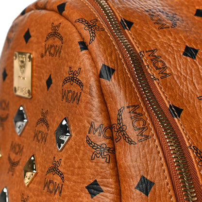 MCM Visetos Medium Sprinkle Stud Stark Backpack Cognac 18 of 25