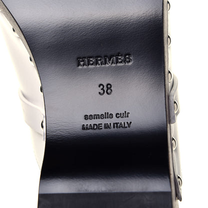 Hermes Smooth Calfskin Calya Mules 38 White 8 of 8