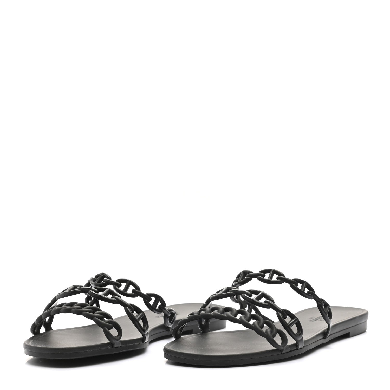 Hermes Rubber Chaine d'Ancre Rivage Sandals 38 Black 3 of 8