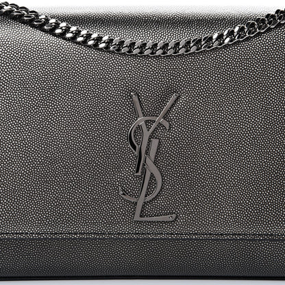 Saint Laurent Grain De Poudre Medium Classic Monogram Kate Satchel Black 7 of 10