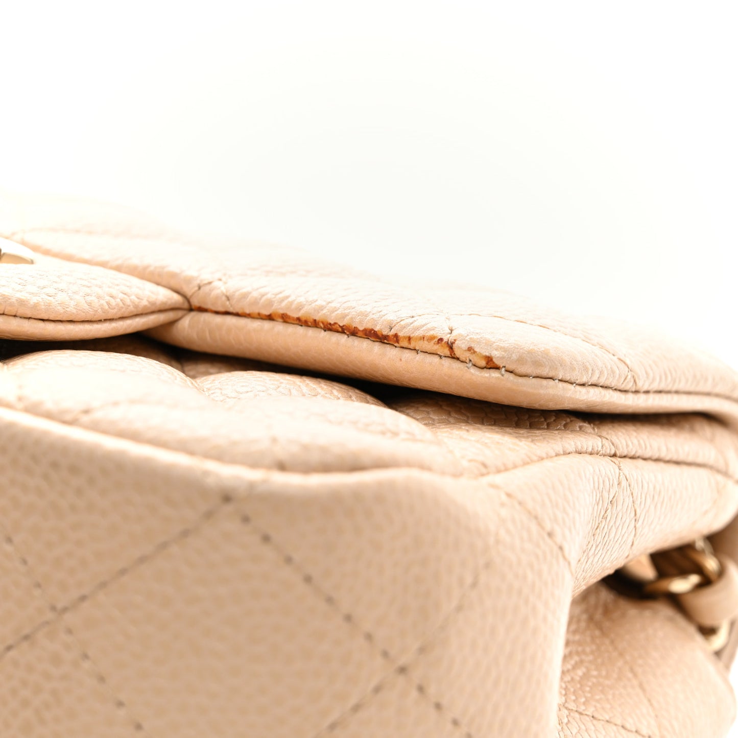 Caviar Quilted Mini Square Flap Beige