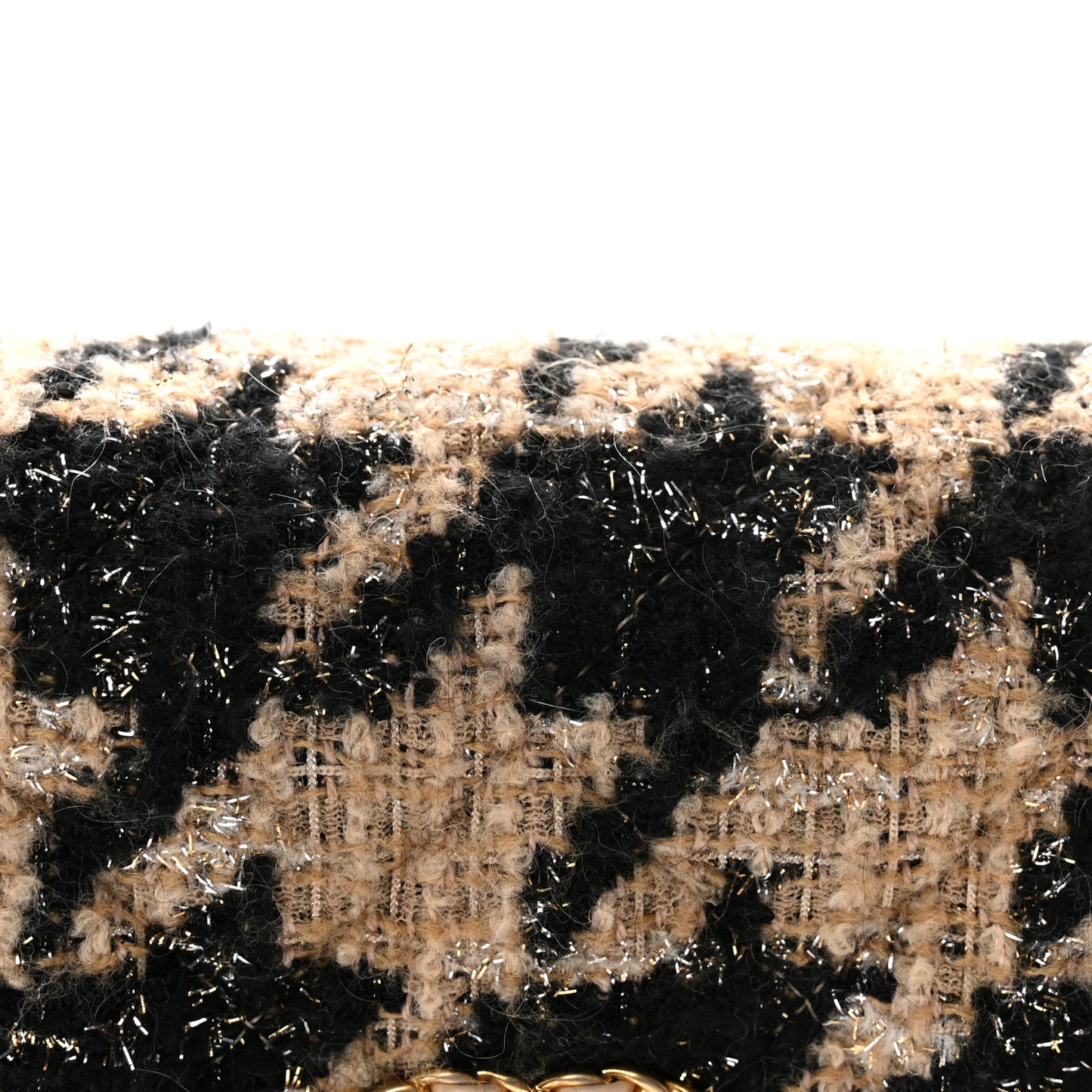 Tweed Quilted Chanel 19 Waist Bag Beige Black