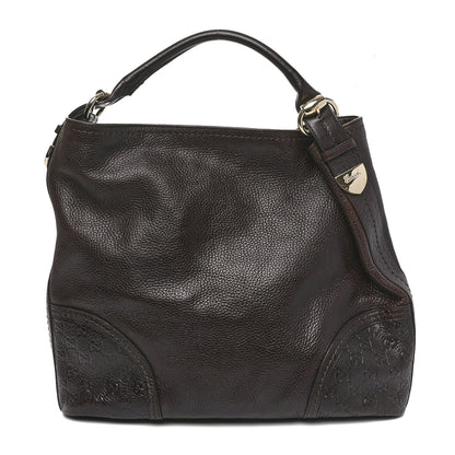 Gucci Calfskin Guccissima Trim Large Signoria Hobo Dark Brown 1 of 10