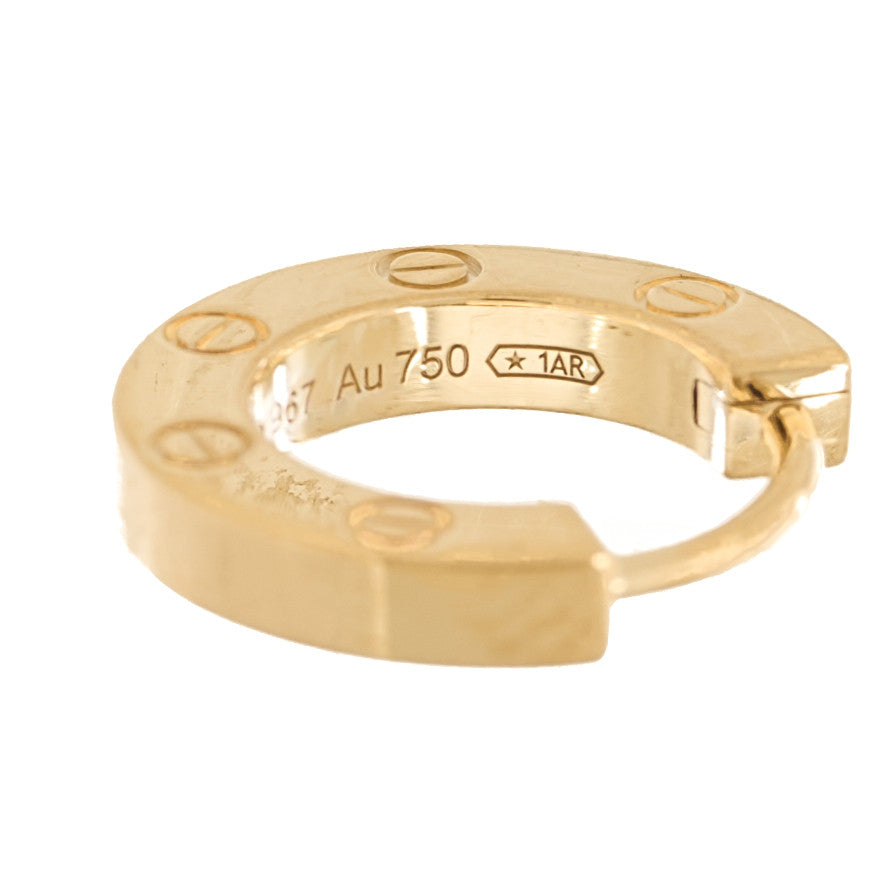 Cartier 18K Yellow Gold Single LOVE Hoop Earring 4 of 5
