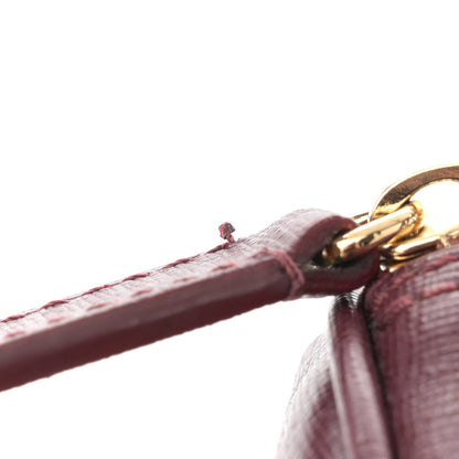 Versace Saffiano Calfskin Palazzo Bowler Burgundy 13 of 17
