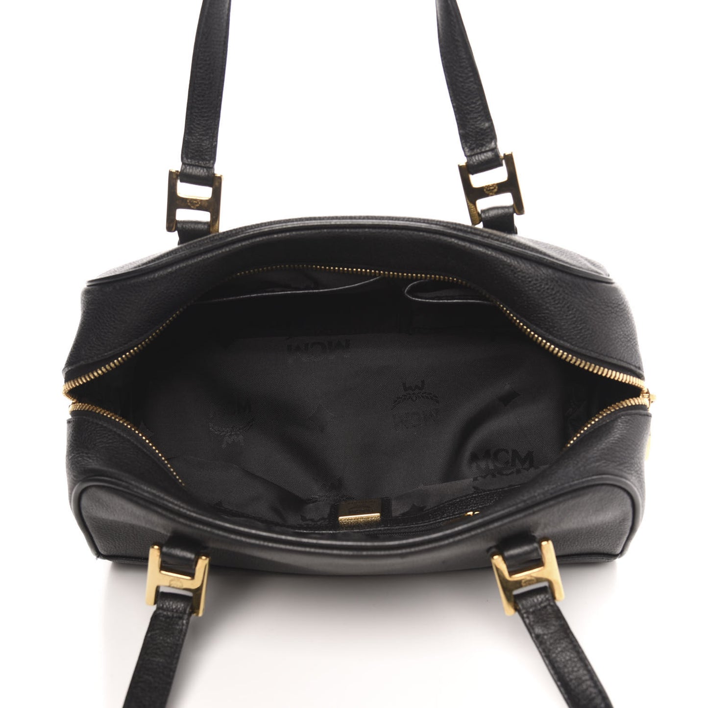 Grained Calfskin Studded Small Heritage Boston Bag Black