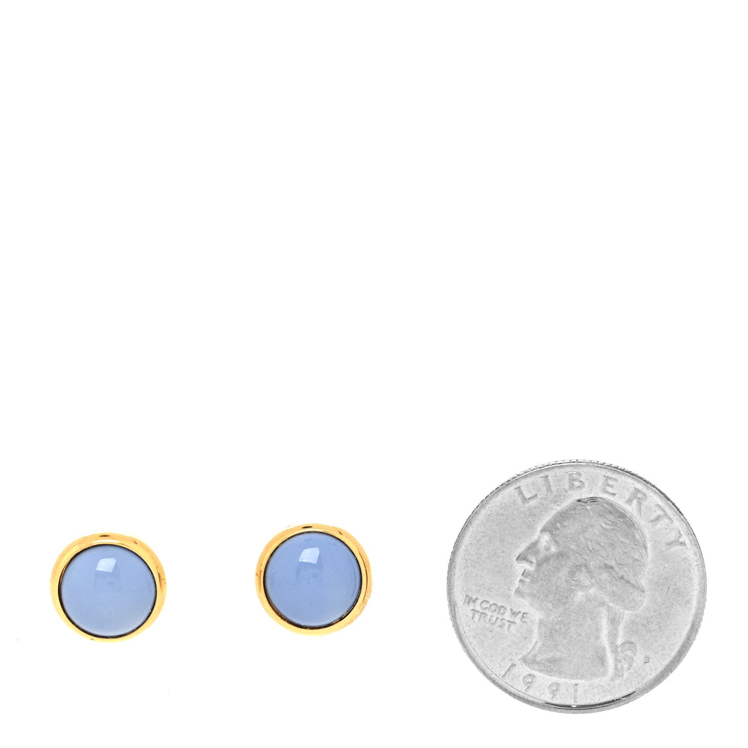 Hermes Gold Plated Metal Enamel Eclipse Earrings 2 of 4