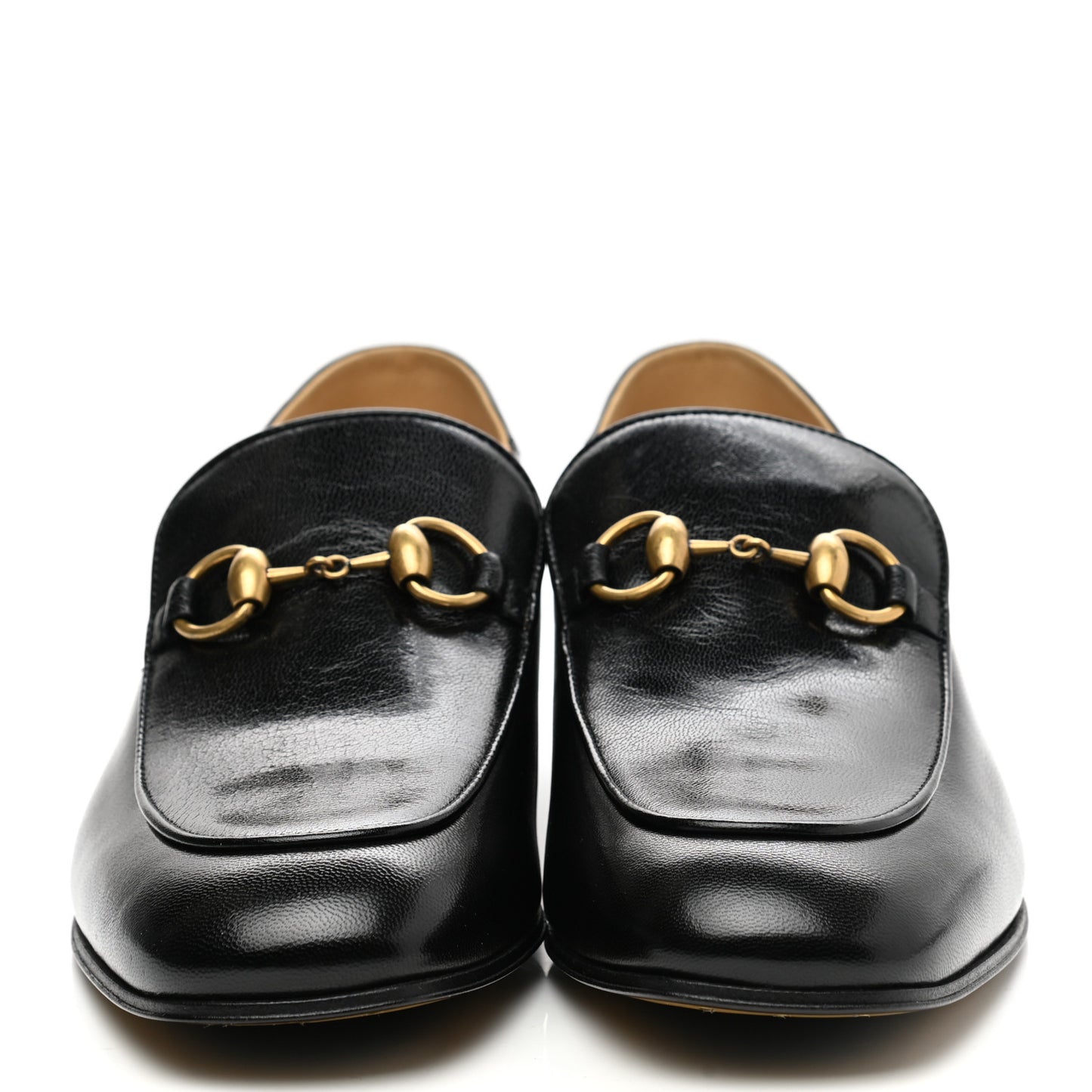 Goatskin Womens Horsebit Mid-Heel Loafers 40 Black