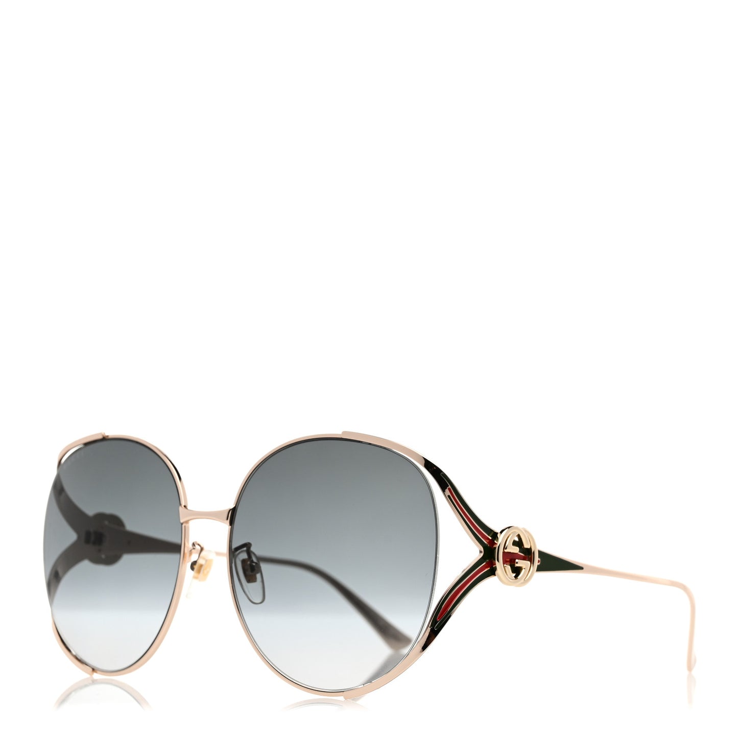 Metal Oversized Round Frame GG0225S Sunglasses Gold