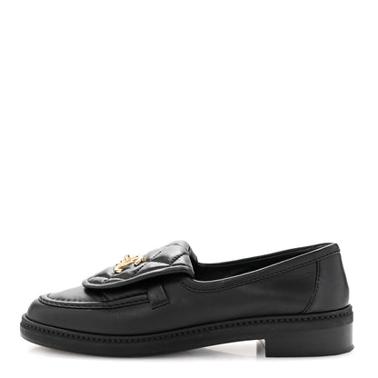 Chanel Lambskin Quilted CC Turnlock Loafers 38 Black 1 of 11
