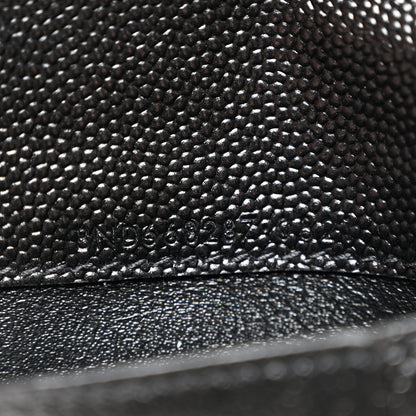 Saint Laurent Grain De Poudre Matelasse Chevron Monogram Zipped Card Case Black 7 of 7