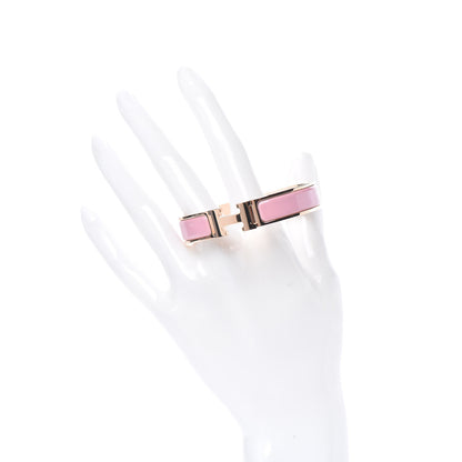 Hermes Enamel Narrow Clic Clac H Bracelet PM Rose Delirium 2 of 6