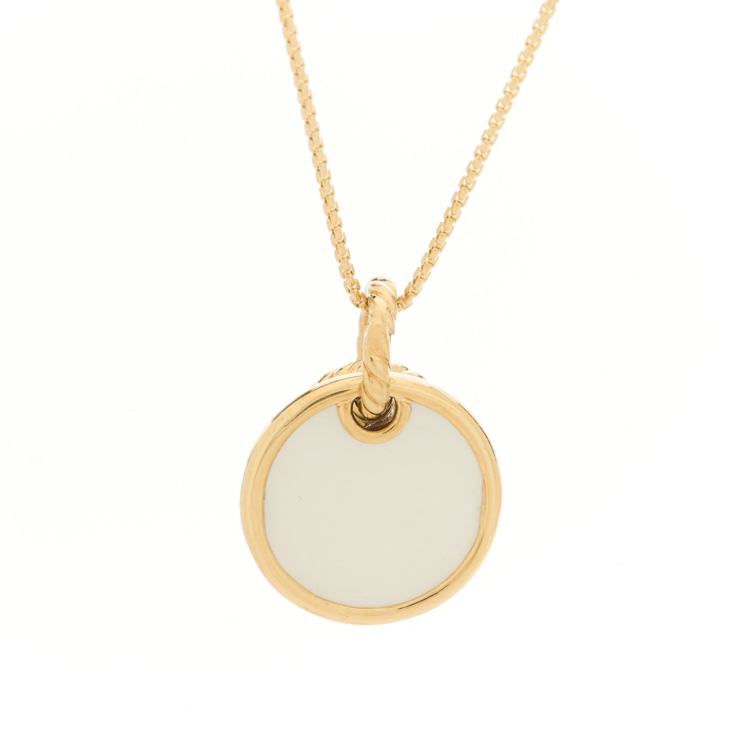 18K Yellow Gold Diamond Black Onyx Mother of Pearl 21.5mm Reversible Elements Necklace