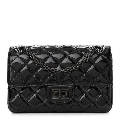 Chanel Patent Calfskin Quilted 2.55 Reissue Mini Flap So Black 1 of 11
