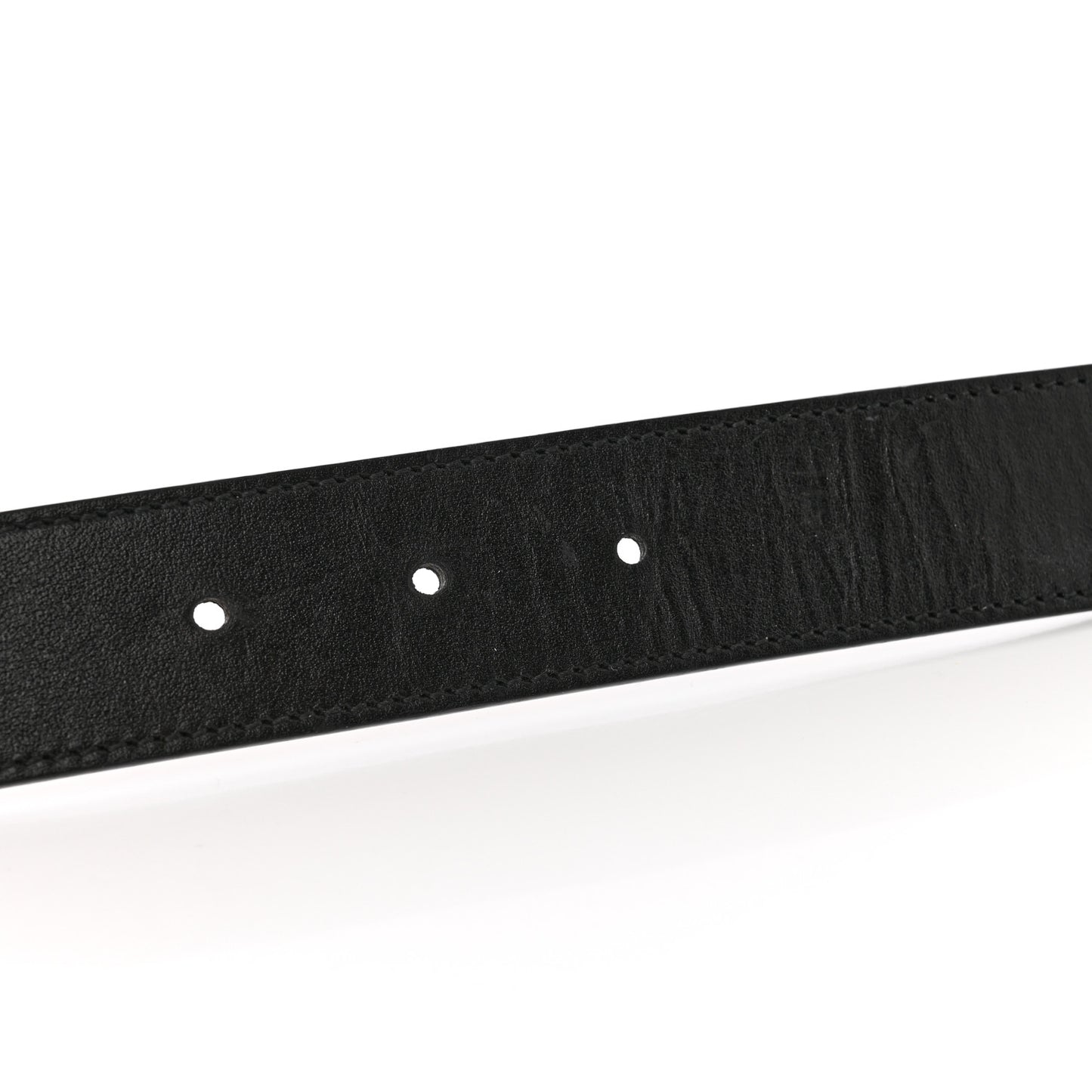 GG Supreme Monogram Plutone Calfskin Double G Reversible 30mm Belt 80 32 Beige Ebony Black