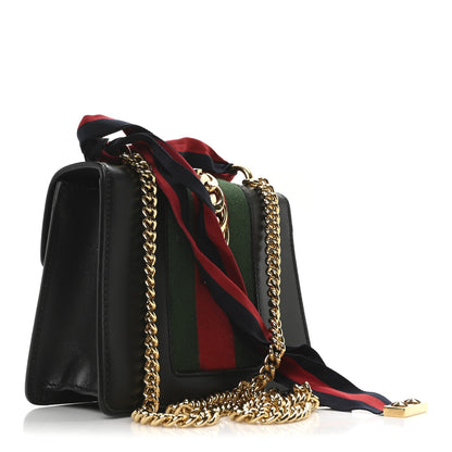Gucci Calfskin Mini Sylvie Chain Shoulder Bag Black 2 of 9