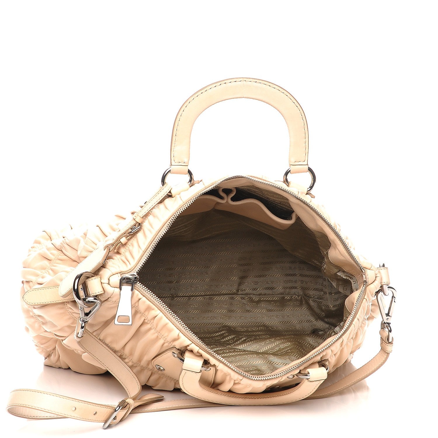 Prada Nappa Gaufre Tote Ecru 5 of 8