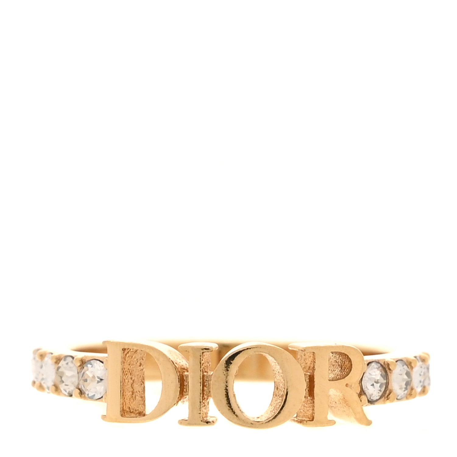 Christian Dior Metal Crystal DIO(R)EVOLUTION Ring 54 7 Gold 1 of 5