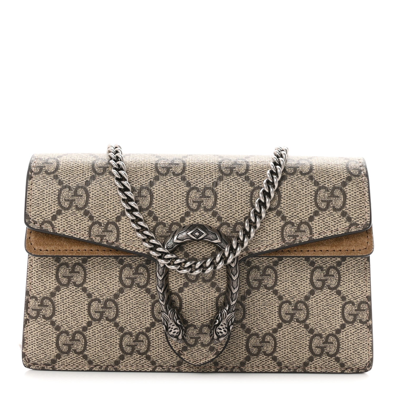 Gucci GG Supreme Monogram Super Mini Dionysus Shoulder Bag Taupe 1 of 11
