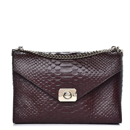 Mulberry Silky Python Calfskin Embossed Reversible Delphie Crossbody Oxblood Black 1 of 15
