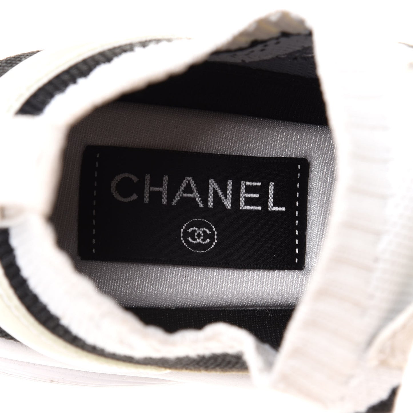 Fabric Suede Calfskin Stretch CC Sneakers Beige Black