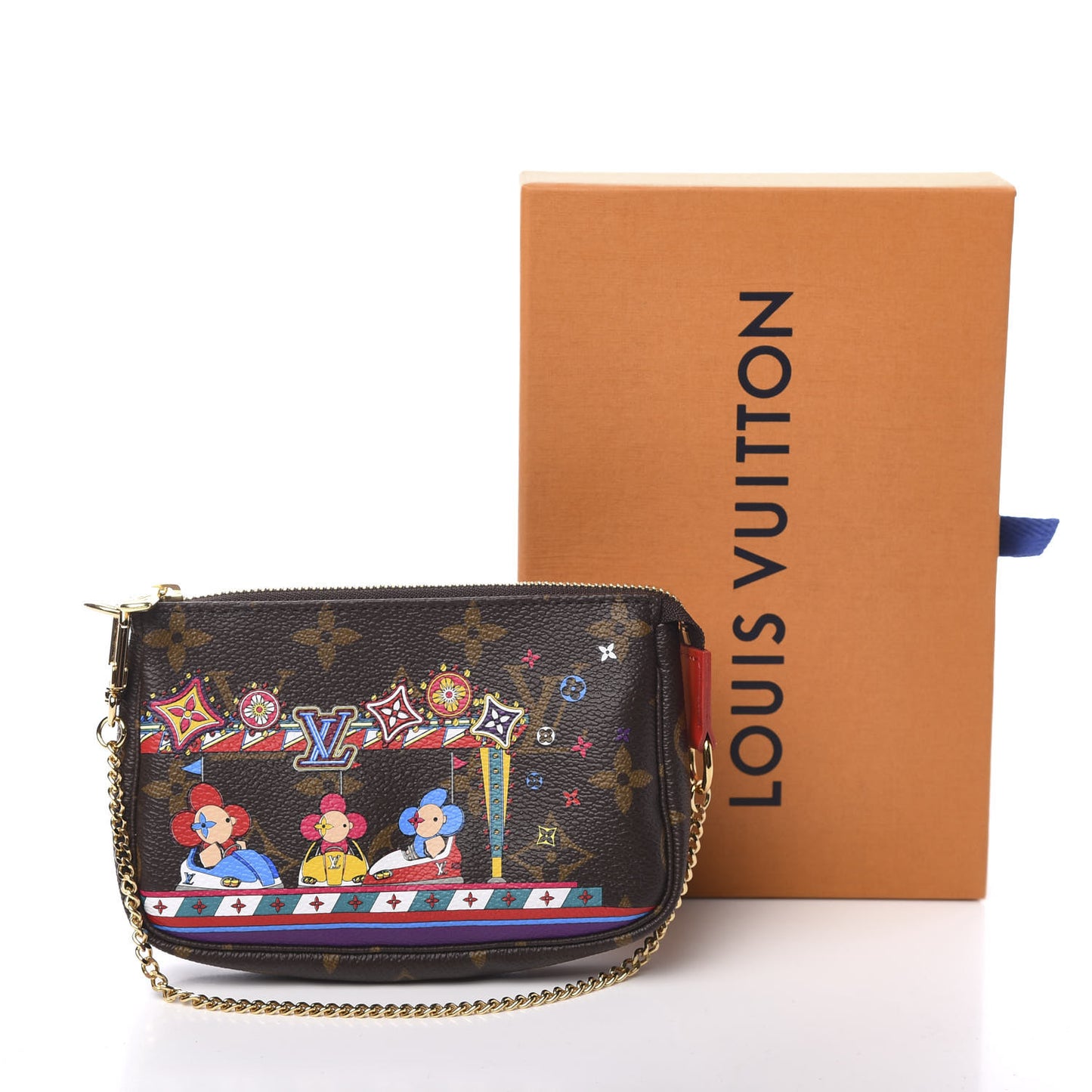 Monogram 2020 Christmas Animation Bumper Cars Mini Pochette Accessories Coquelicot