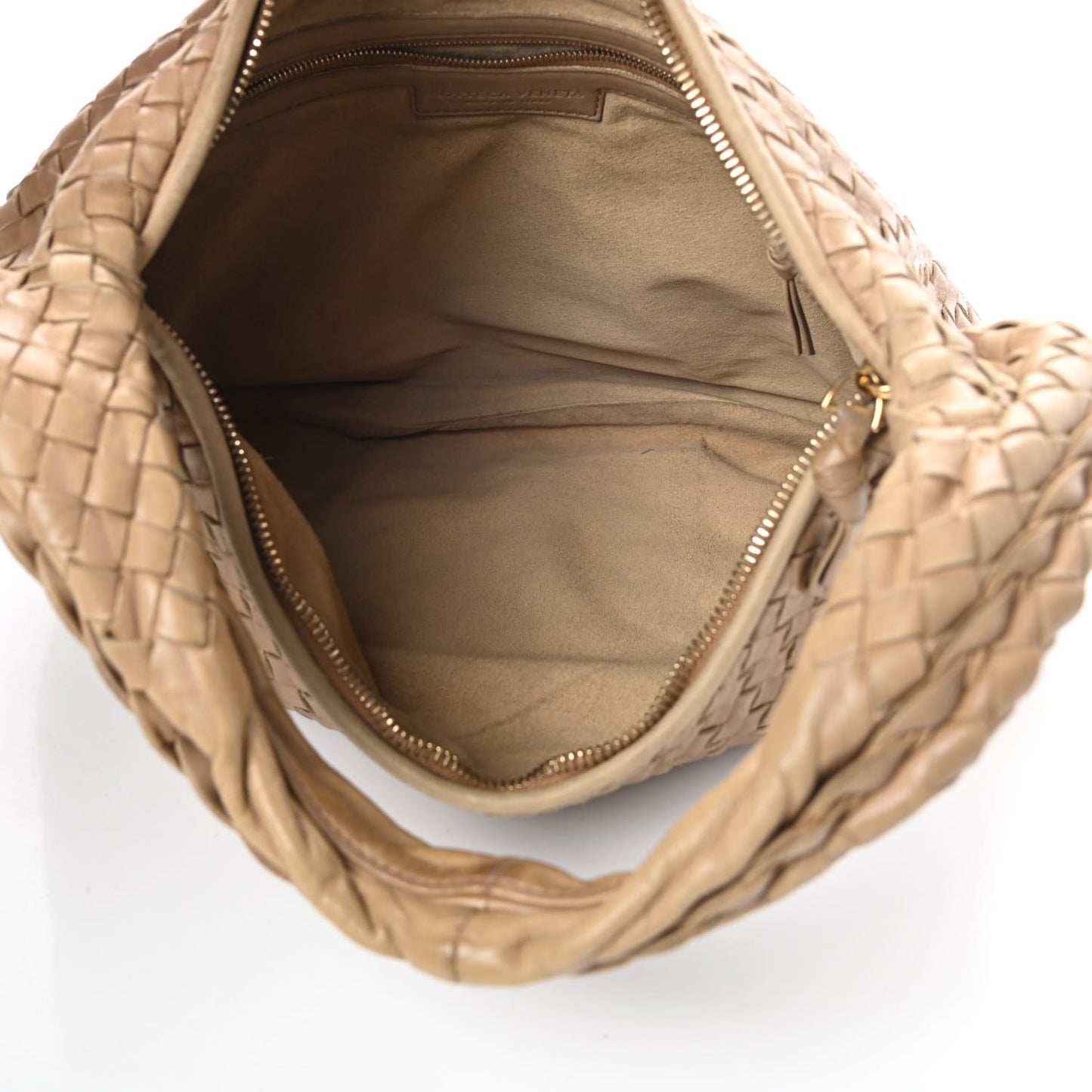 Nappa Intrecciato Medium Veneta Hobo Camel