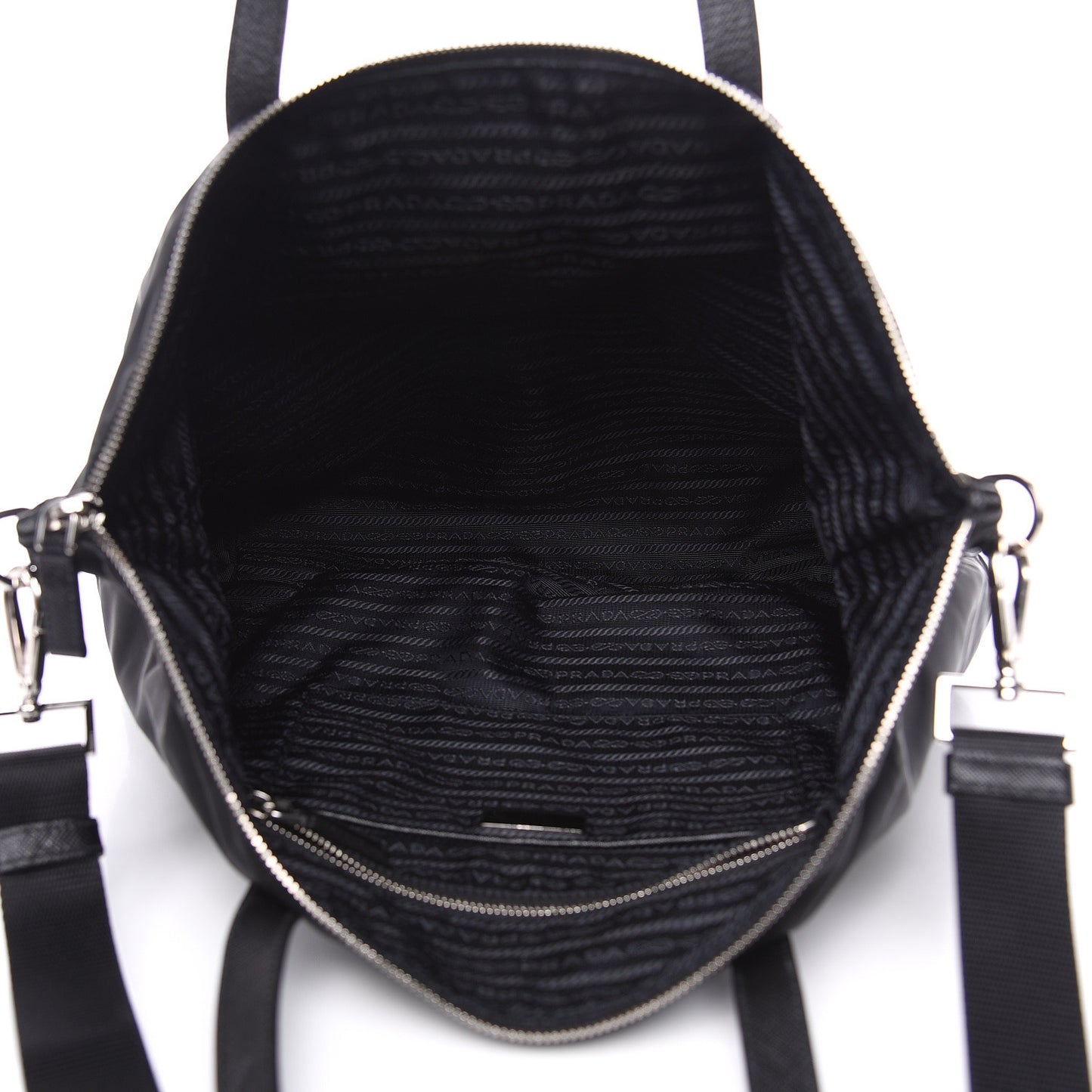 Tessuto Nylon Saffiano Vela Shopping Tote Black