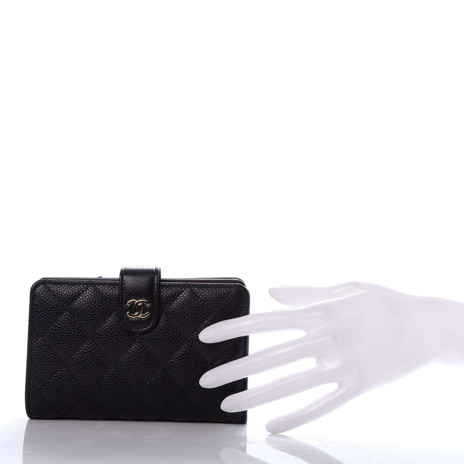 Chanel Caviar Quilted Zipped Pocket Wallet Black 2 of 9