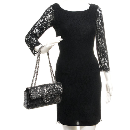 Chanel Sequin East West Flap Dark Silver 2 of 8