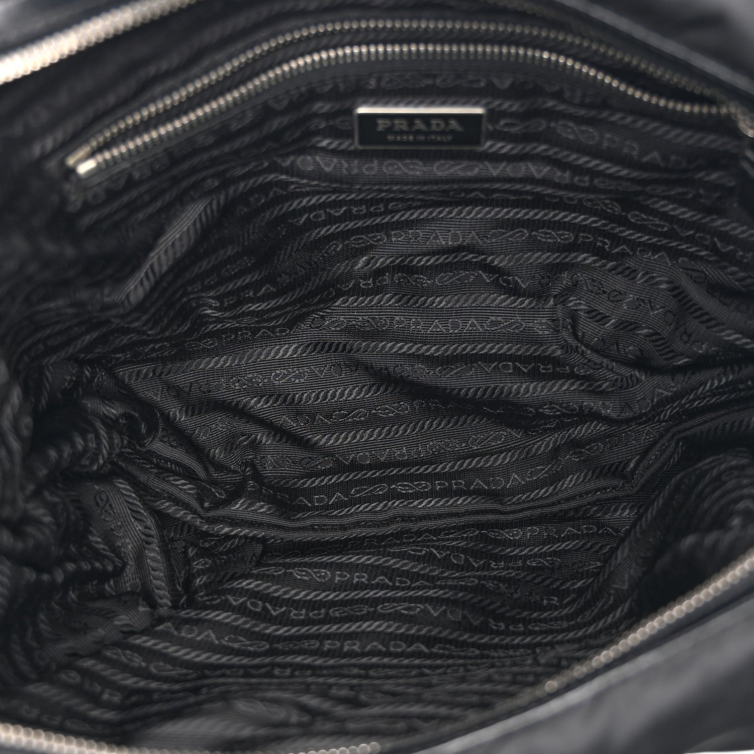 Prada Tessuto Nylon Saffiano Tote Black 5 of 10