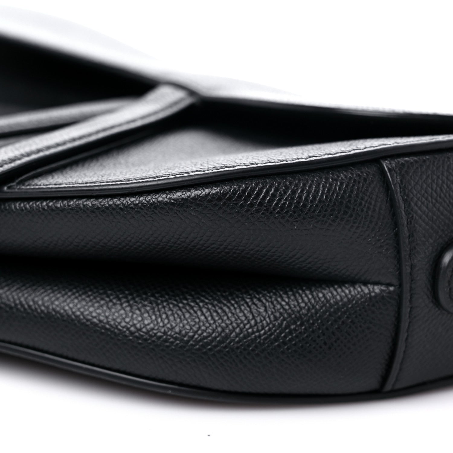 Christian Dior Grained Calfskin Saddle Bag Black 9 of 13