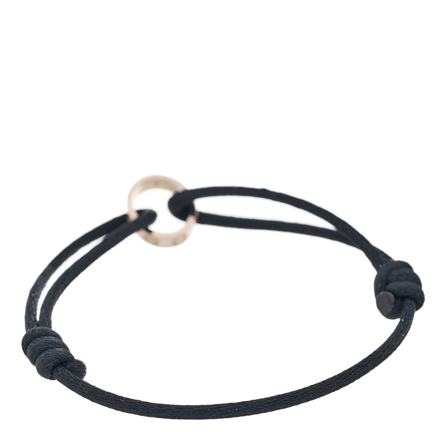 Cartier 18K White Gold Charity LOVE Adjustable Cord Bracelet Black 2 of 4