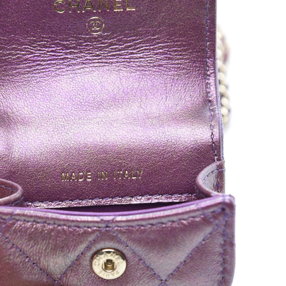 Chanel Iridescent Lambskin Quilted Airpods Pro Case Purple 7 of 11