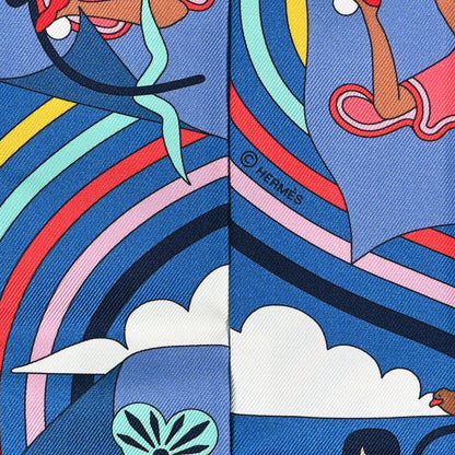 Hermes Silk Carres Volants Twilly Bleu Jaune Vif Multicolor 4 of 4