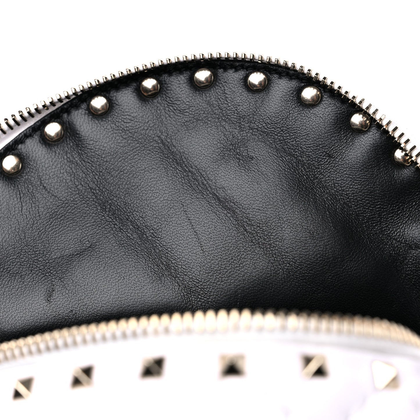 Lambskin VLTN Print Quilted Mini Rockstud Spike Backpack White