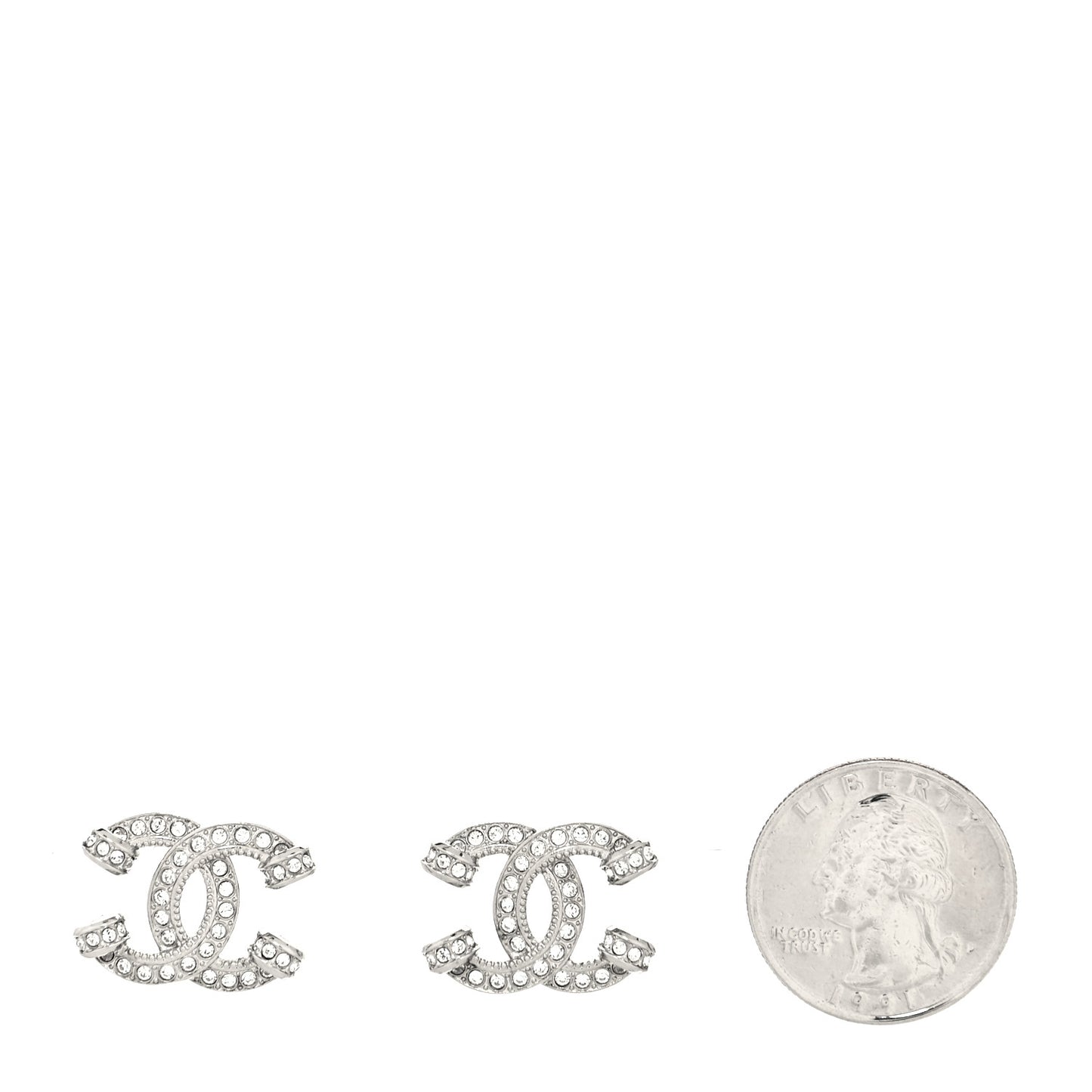 Crystal CC Earrings Silver