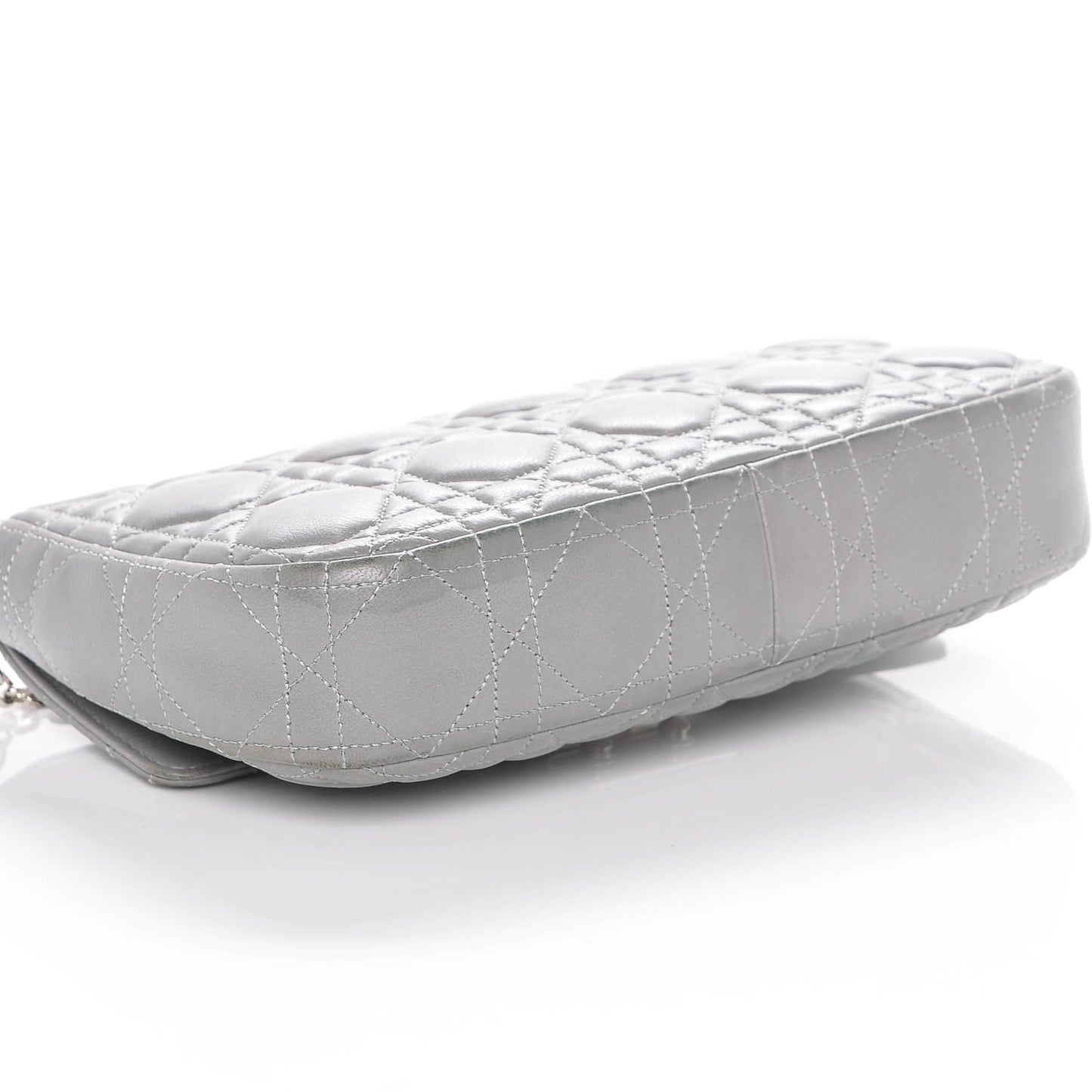 Lambskin Cannage Miss Dior Promenade Pouch Grey