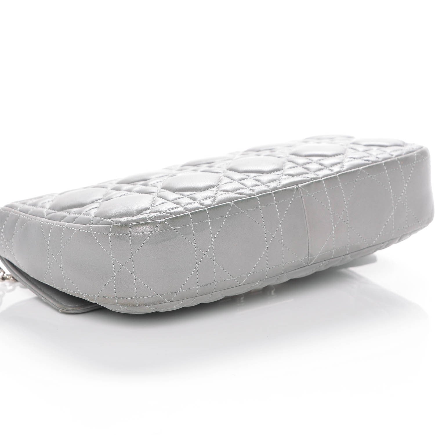 Christian Dior Lambskin Cannage Miss Dior Promenade Pouch Grey 4 of 8