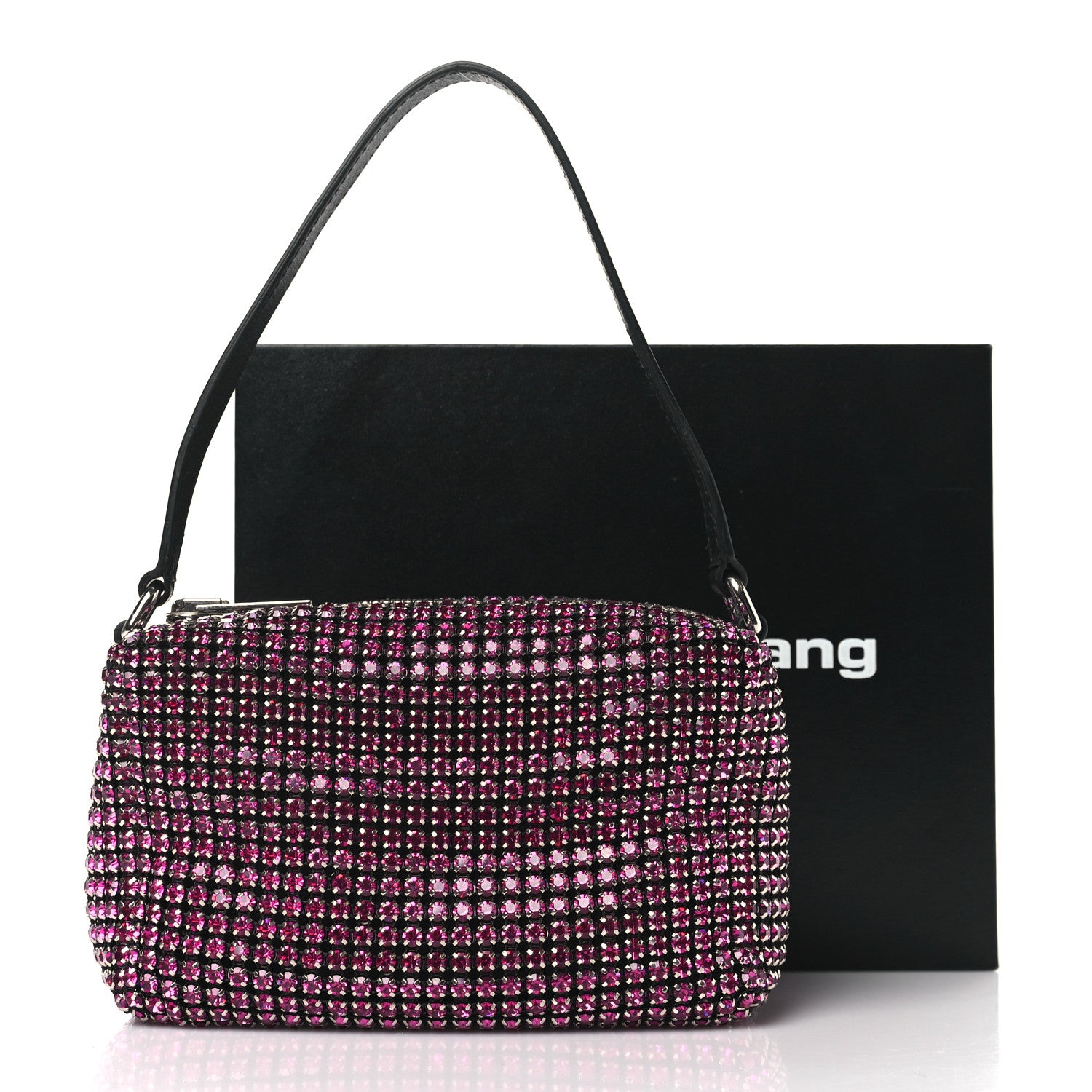 Alexander Wang Mesh Crystal Rhinestone Mini Heiress Pouch Pink 11 of 11