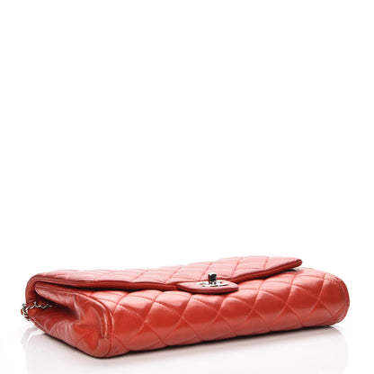Chanel Lambskin Quilted Clutch With Chain Flap Red 4 of 8