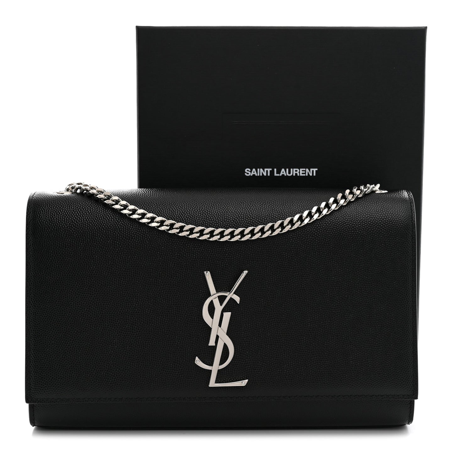 Grain De Poudre Medium Classic Monogram Kate Satchel Black