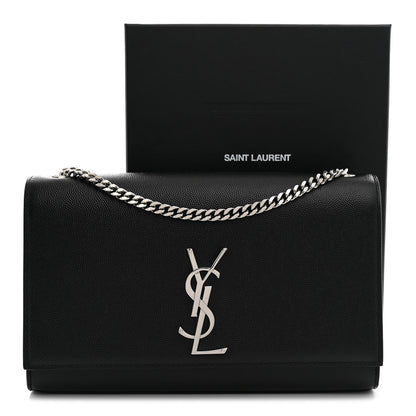 Saint Laurent Grain De Poudre Medium Classic Monogram Kate Satchel Black 10 of 10