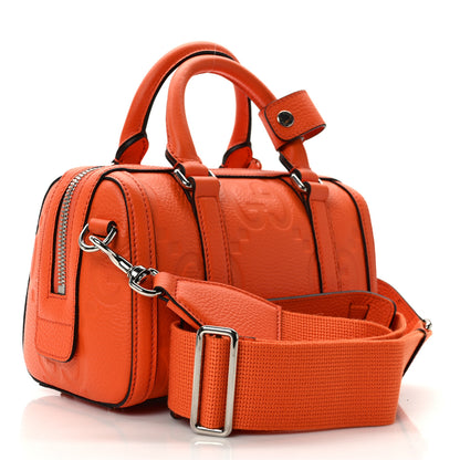 Gucci Piuma Calfskin Jumbo GG Embossed Mini Duffle Bag Good Orange 3 of 9