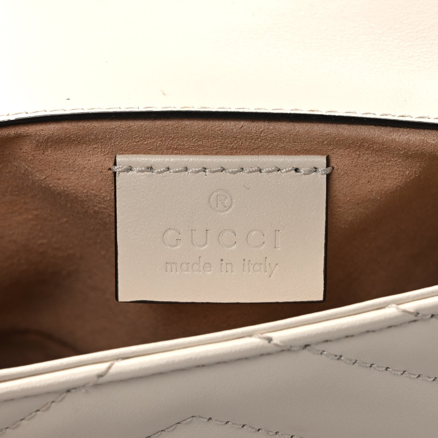 Gucci Calfskin Matelasse Super Mini GG Marmont Shoulder Bag White 6 of 10