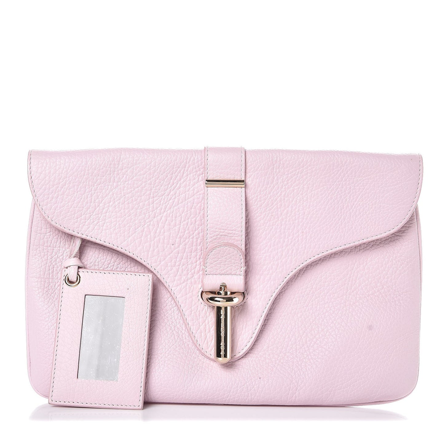 Grained Calfskin Tube Pochette Rose Poudre