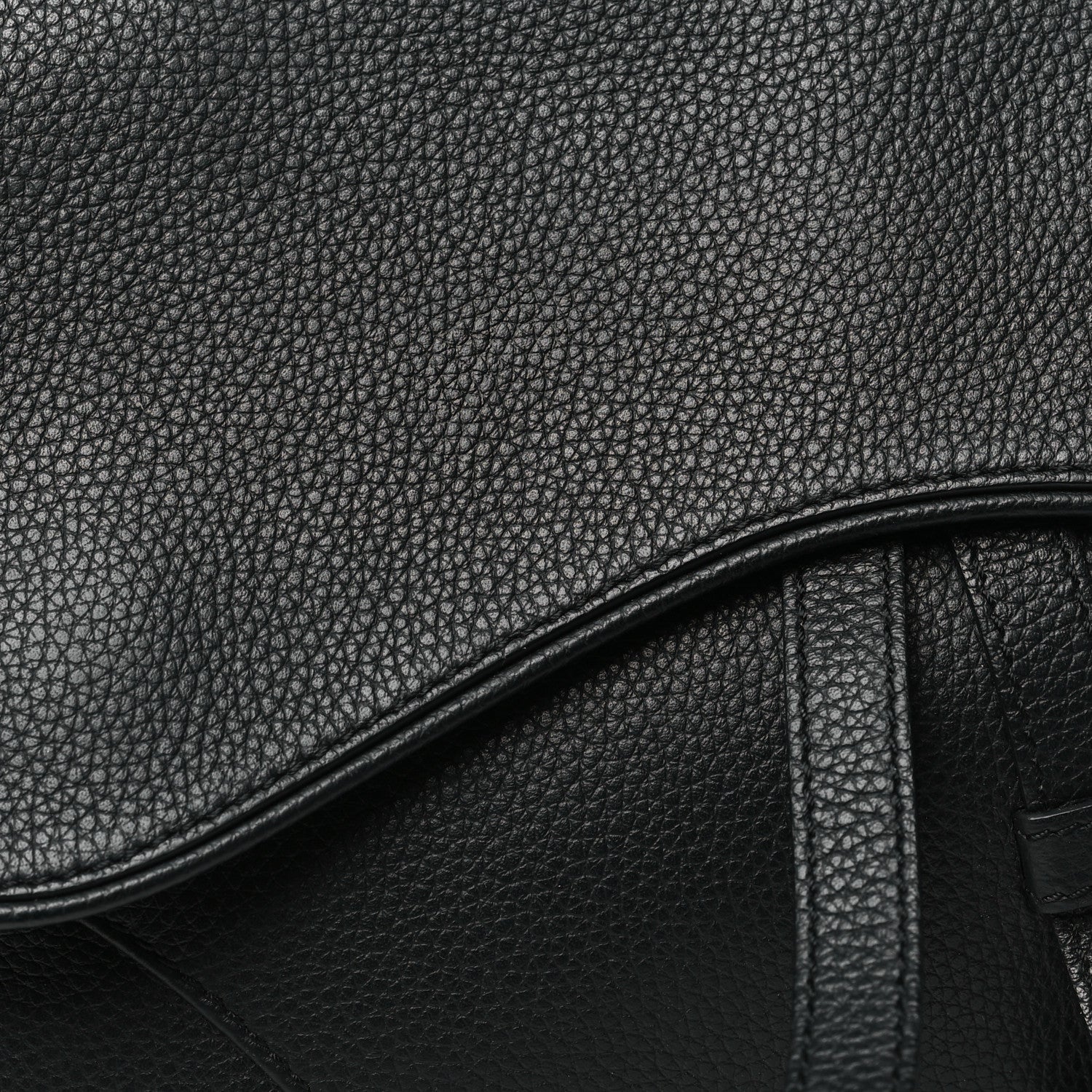 Christian Dior Grained Calfskin Mens Saddle Bag Black 8 of 10